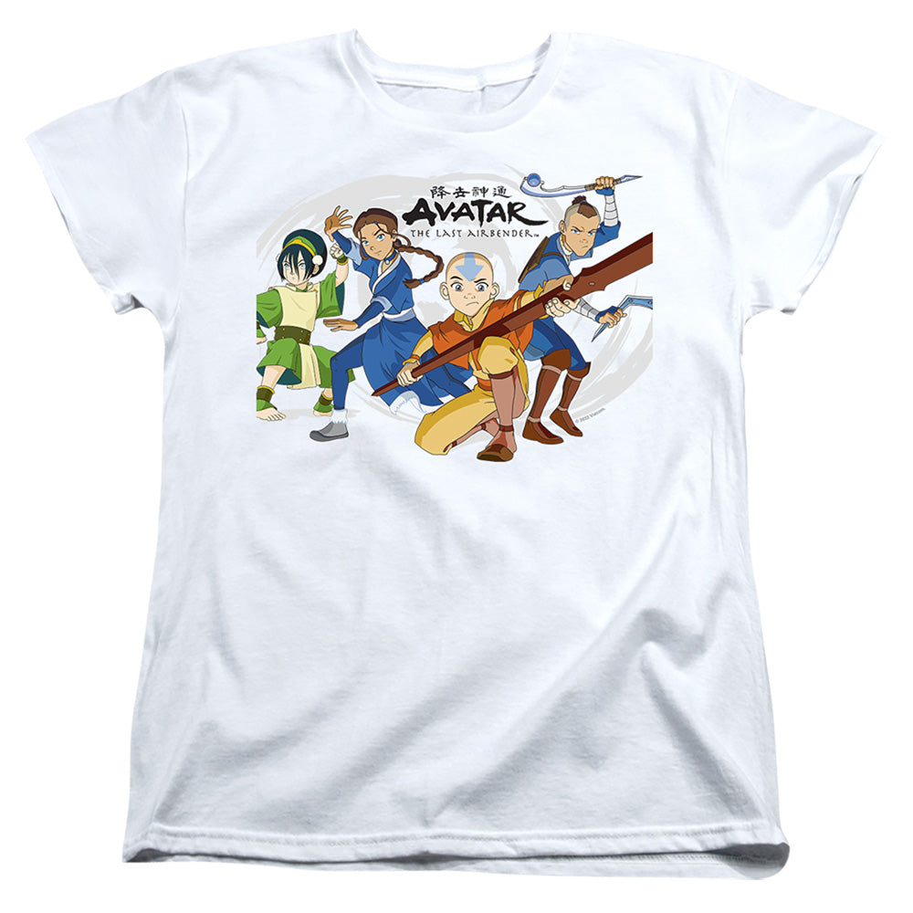 AN OFFCIALLY LICENSED AVATAR THE LAST AIRBENDER AVATARS GROUP WOMEN'S REGULAR FIT T-SHIRT WHITE