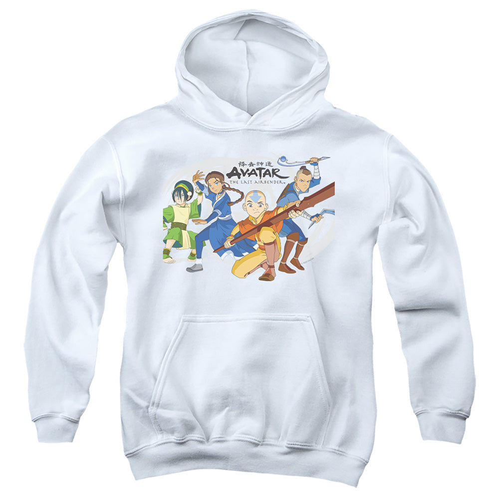 AN OFFCIALLY LICENSED AVATAR THE LAST AIRBENDER AVATARS GROUP YOUTH HOODIE WHITE