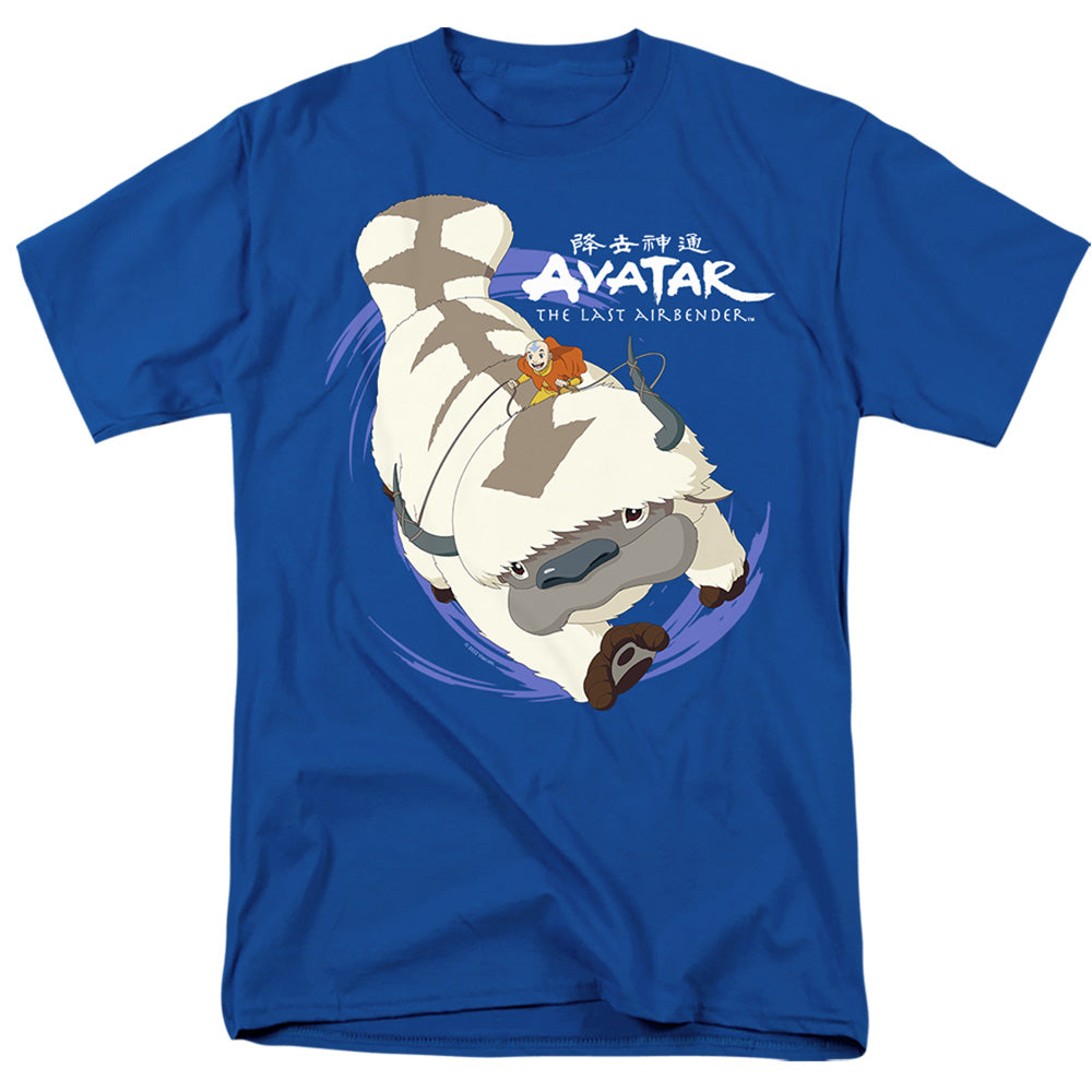 AN OFFCIALLY LICENSED AVATAR THE LAST AIRBENDER APPA IN FLIGHT MEN'S REGULAR FIT T-SHIRT ROYAL