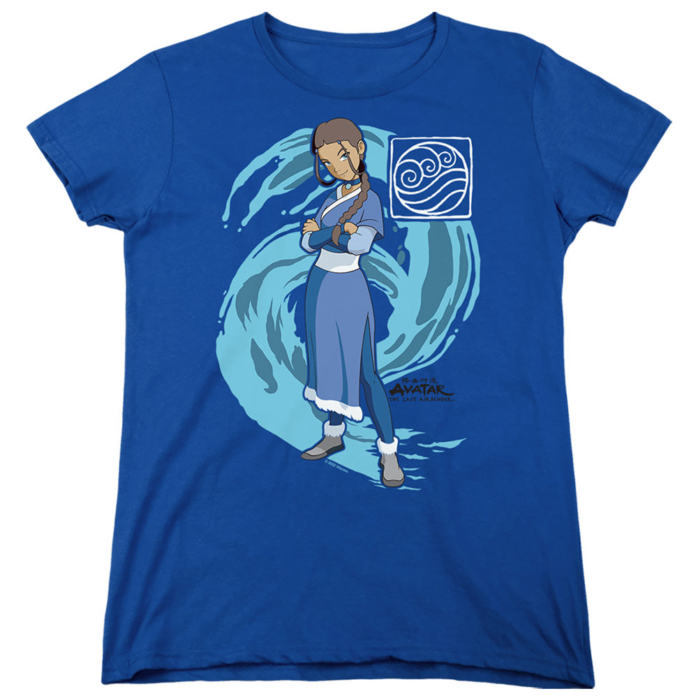 AN OFFCIALLY LICENSED AVATAR THE LAST AIRBENDER KATARA WATER WAVE WOMEN'S REGULAR FIT T-SHIRT ROYAL