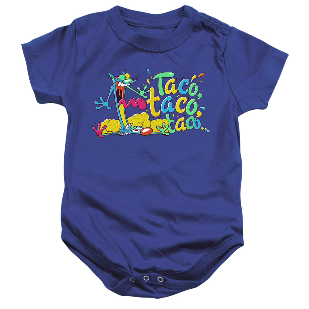 AN OFFCIALLY LICENSED CATDOG TACO TACO TACO BABY BODYSUIT ROYAL