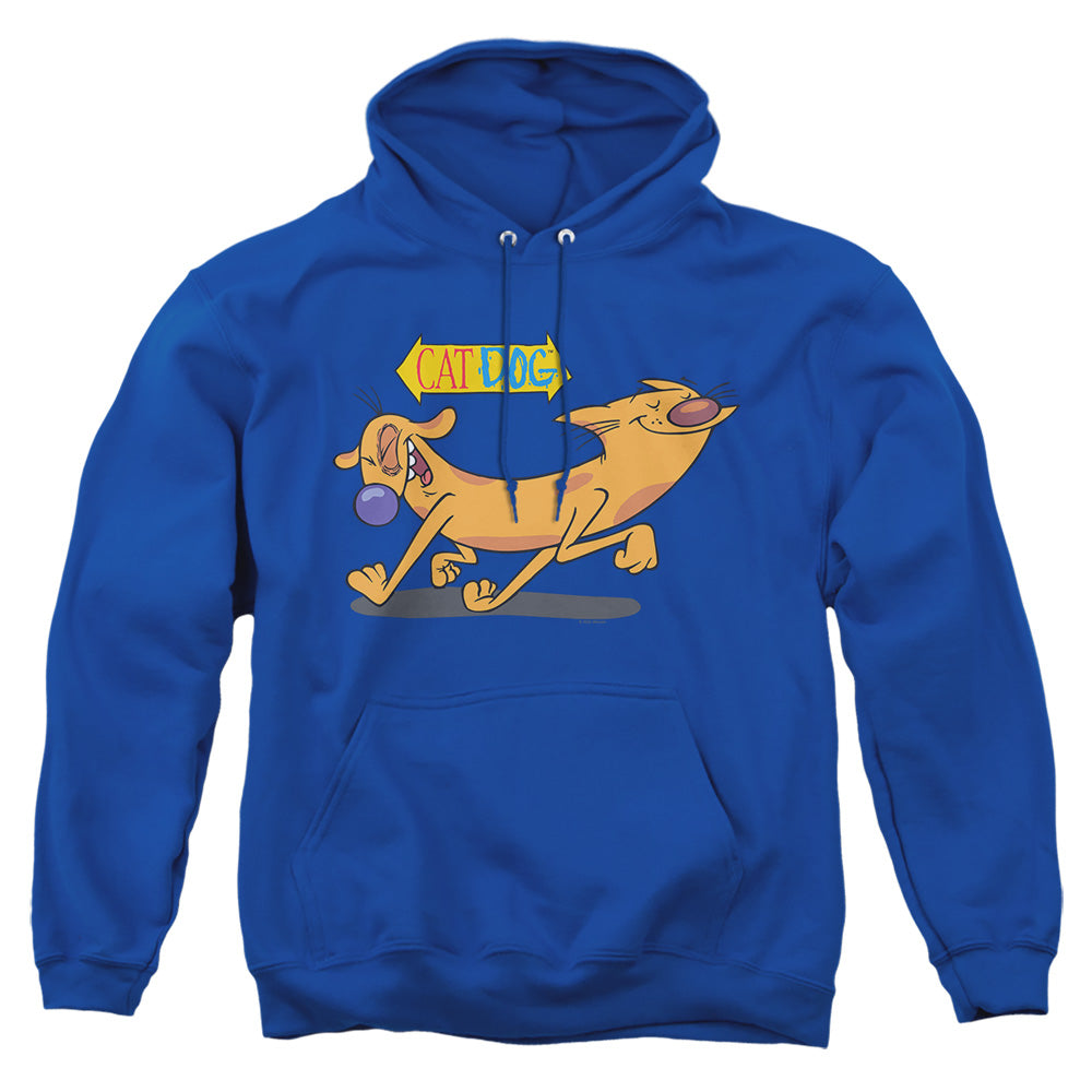 AN OFFCIALLY LICENSED CATDOG HAPPY PAWS ADULT UNISEX PULLOVER HOODIE ROYAL