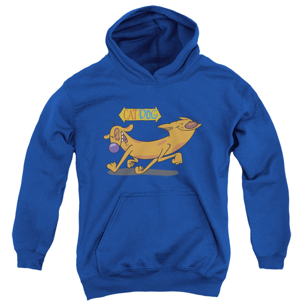 AN OFFCIALLY LICENSED CATDOG HAPPY PAWS YOUTH HOODIE ROYAL