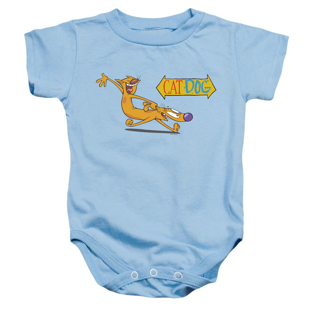 AN OFFCIALLY LICENSED CATDOG YEE HAW! BABY BODYSUIT LIGHT BLUE