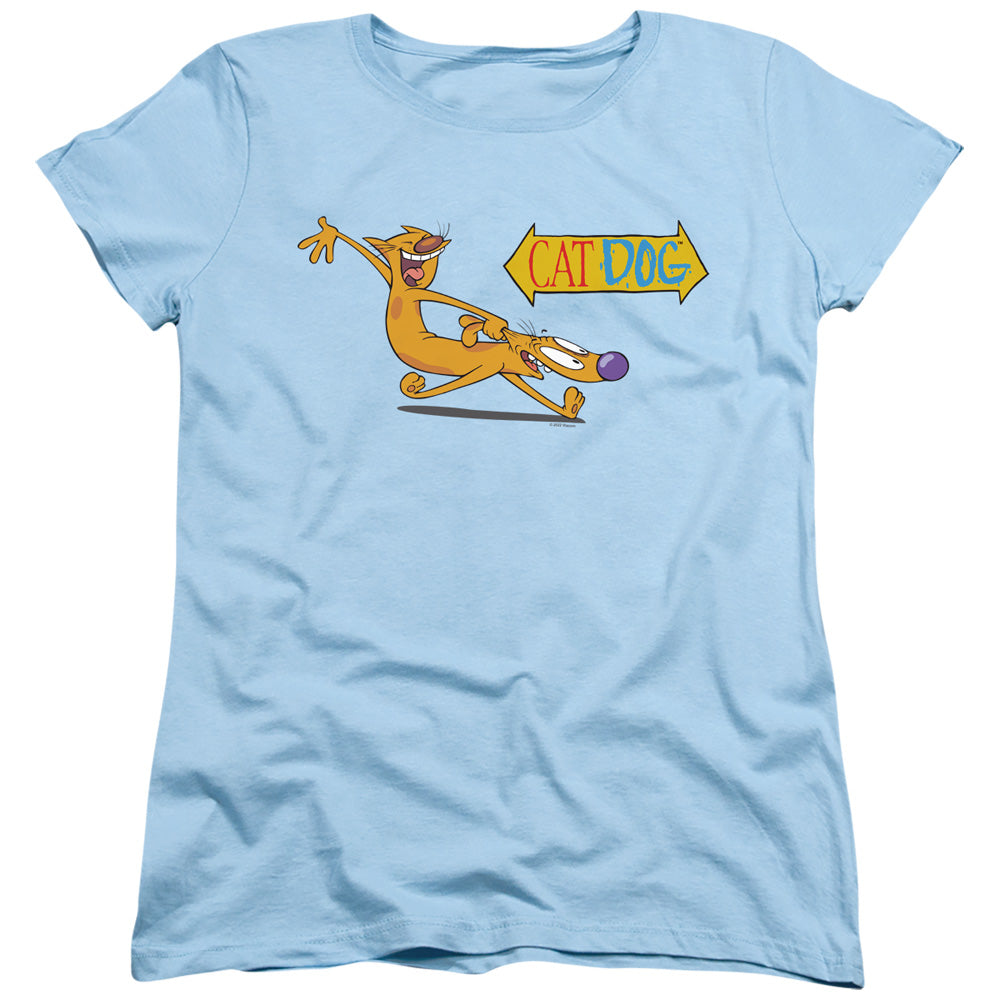 AN OFFCIALLY LICENSED CATDOG YEE HAW! WOMEN'S REGULAR FIT T-SHIRT LIGHT BLUE