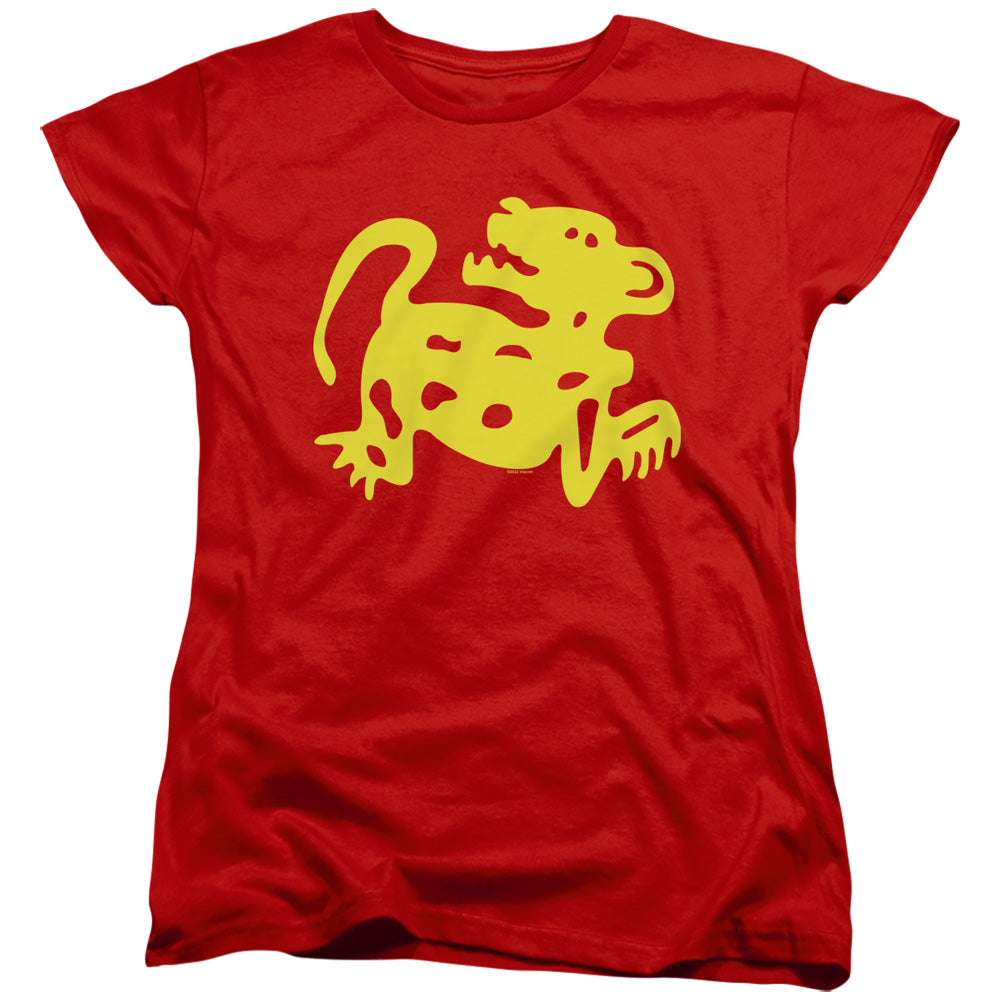 AN OFFCIALLY LICENSED LEGENDS OF THE HIDDEN TEMPLE RED JAGUARS WOMEN'S REGULAR FIT T-SHIRT RED