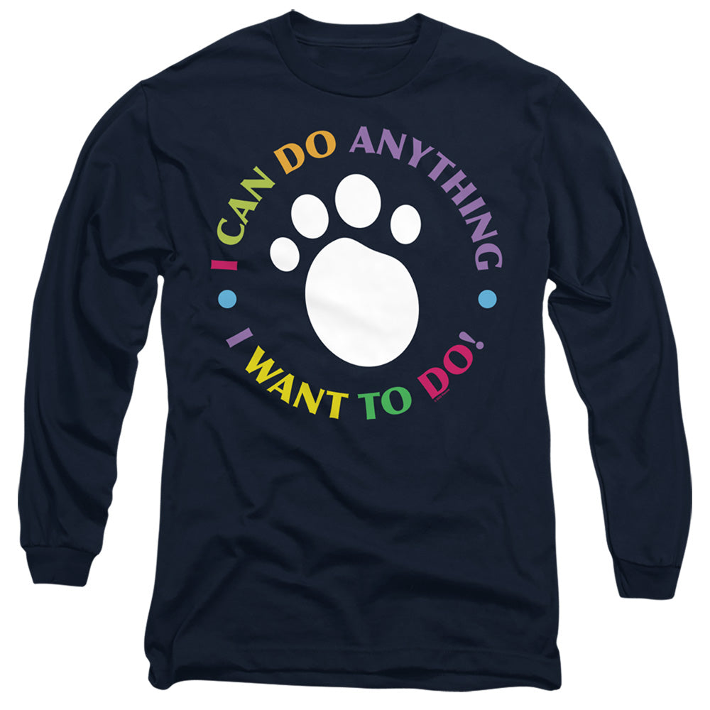 AN OFFCIALLY LICENSED BLUE’S CLUES (CLASSIC) I CAN DO ANYTHING! MEN'S LONG SLEEVE T-SHIRT NAVY