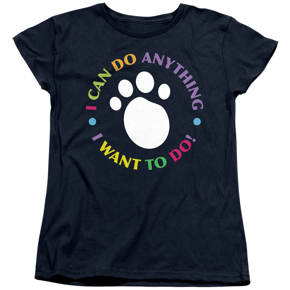 AN OFFCIALLY LICENSED BLUE’S CLUES (CLASSIC) I CAN DO ANYTHING! WOMEN'S REGULAR FIT T-SHIRT NAVY