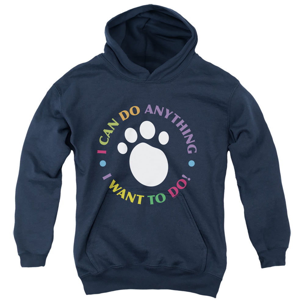 AN OFFCIALLY LICENSED BLUE’S CLUES (CLASSIC) I CAN DO ANYTHING! YOUTH HOODIE NAVY