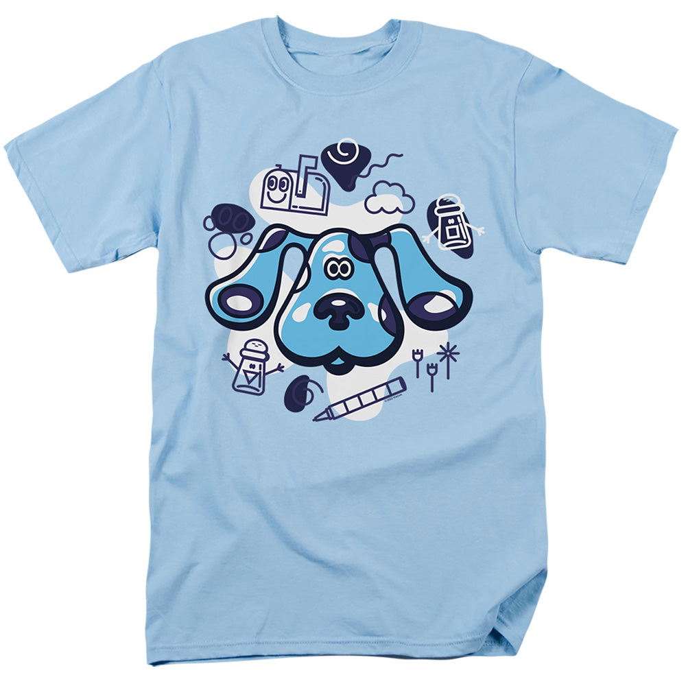 AN OFFCIALLY LICENSED BLUE’S CLUES (CLASSIC) AND FRIENDS MEN'S REGULAR FIT T-SHIRT LIGHT BLUE