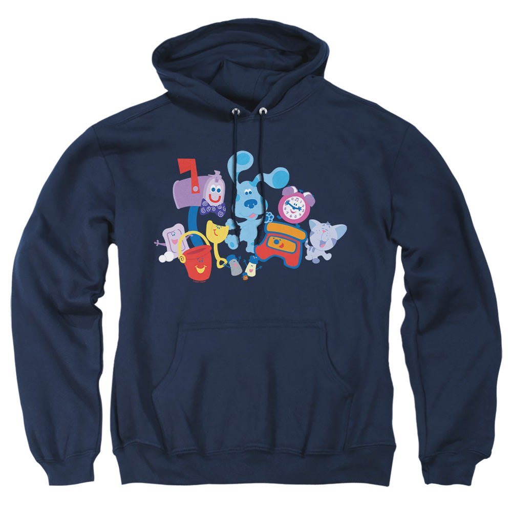 AN OFFCIALLY LICENSED BLUES CLUES CHARACTERS ADULT UNISEX PULLOVER HOODIE NAVY