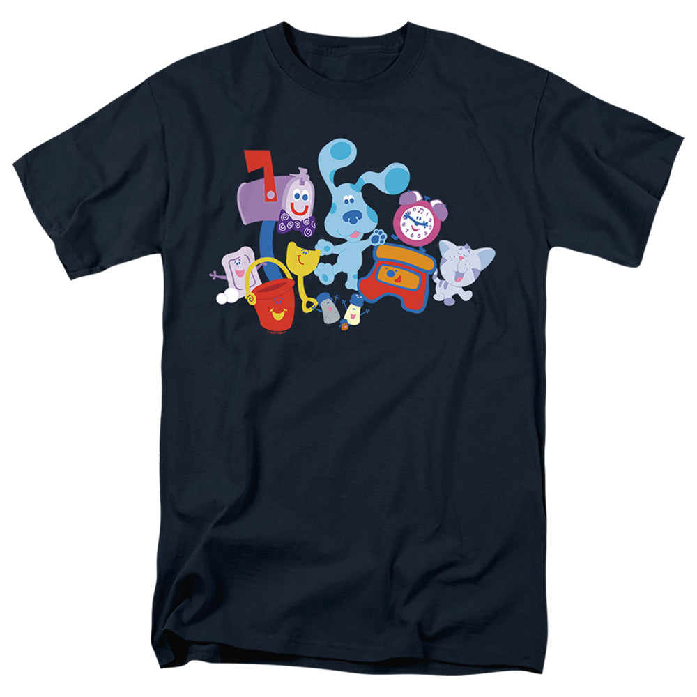 AN OFFCIALLY LICENSED BLUES CLUES CHARACTERS MEN'S REGULAR FIT T-SHIRT NAVY