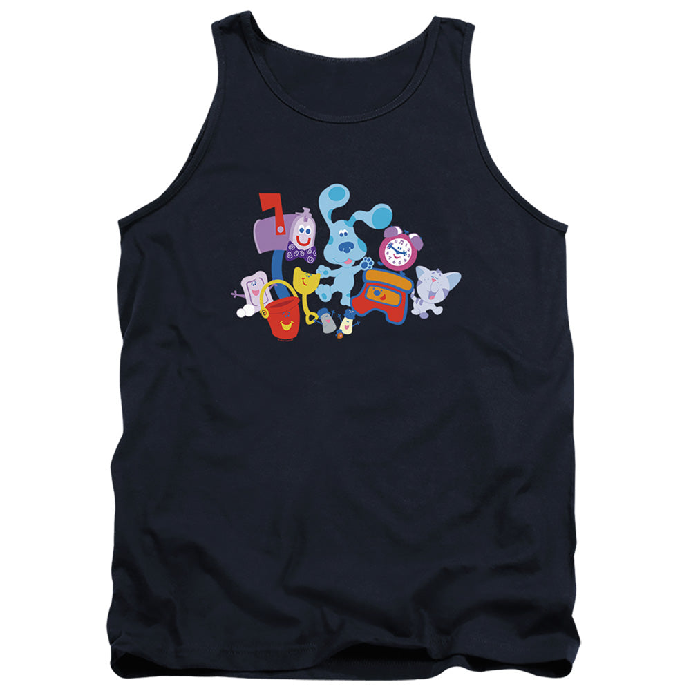 AN OFFCIALLY LICENSED BLUES CLUES CHARACTERS ADULT UNISEX TANK TOP NAVY