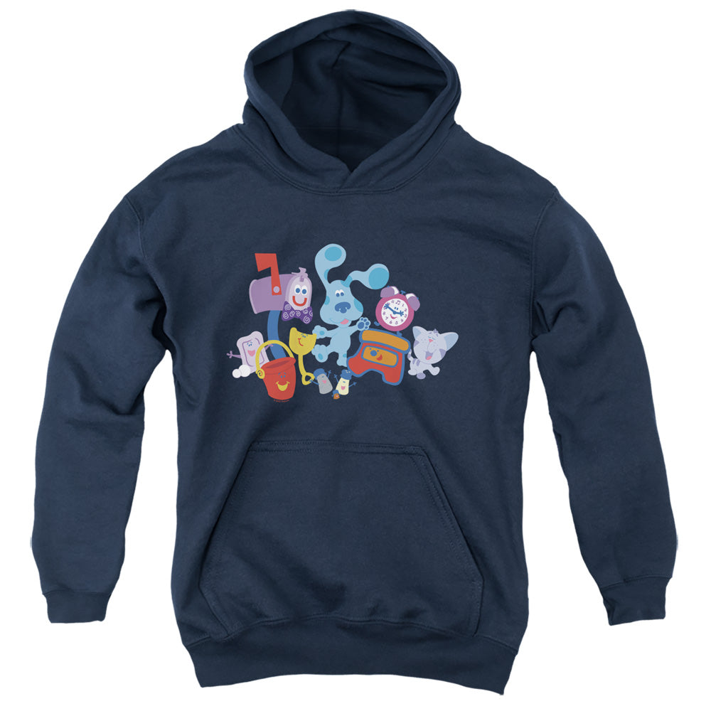 AN OFFCIALLY LICENSED BLUES CLUES CHARACTERS YOUTH HOODIE NAVY