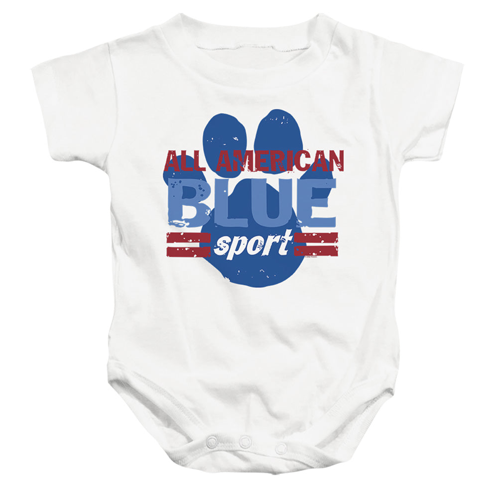 AN OFFCIALLY LICENSED BLUE’S CLUES (CLASSIC) ALL AMERICAN SPORT BABY BODYSUIT WHITE