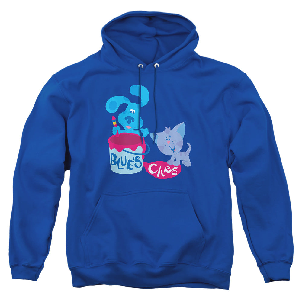 AN OFFCIALLY LICENSED BLUE’S CLUES (CLASSIC) PAINT IT! ADULT UNISEX PULLOVER HOODIE ROYAL