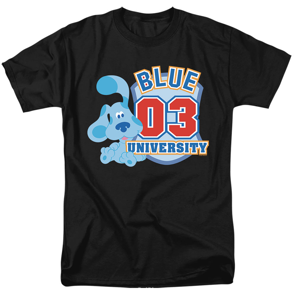 AN OFFCIALLY LICENSED BLUE’S CLUES (CLASSIC) UNIVERSITY MEN'S REGULAR FIT T-SHIRT BLACK