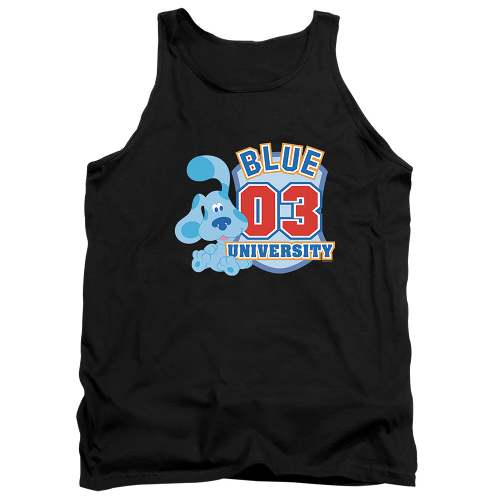 AN OFFCIALLY LICENSED BLUE’S CLUES (CLASSIC) UNIVERSITY ADULT UNISEX TANK TOP BLACK