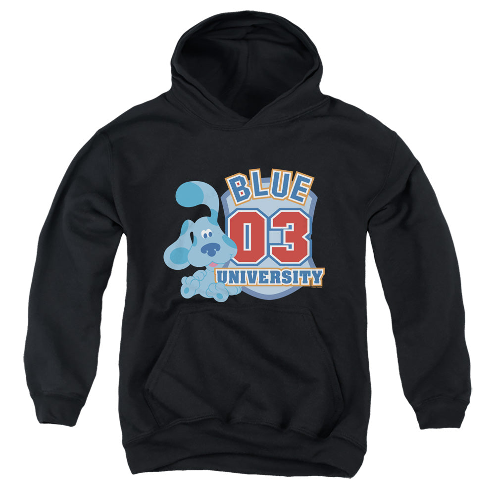 AN OFFCIALLY LICENSED BLUE’S CLUES (CLASSIC) UNIVERSITY YOUTH HOODIE BLACK