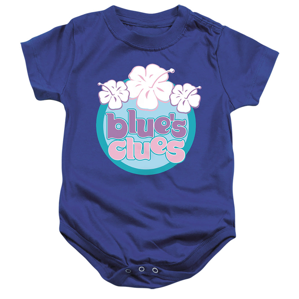 AN OFFCIALLY LICENSED BLUE’S CLUES (CLASSIC) HAWAIIAN FLOWERS BABY BODYSUIT ROYAL