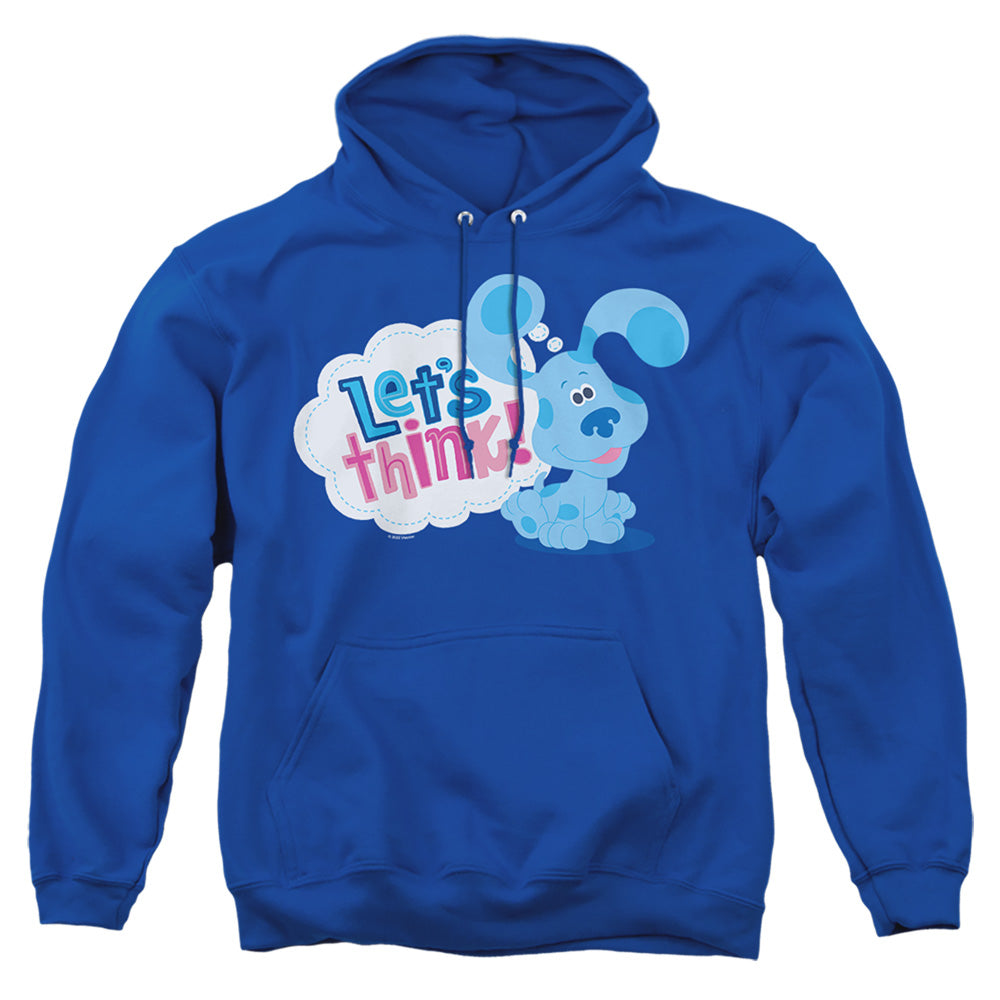 AN OFFCIALLY LICENSED BLUES CLUES & YOU LET’S THINK ADULT UNISEX PULLOVER HOODIE ROYAL