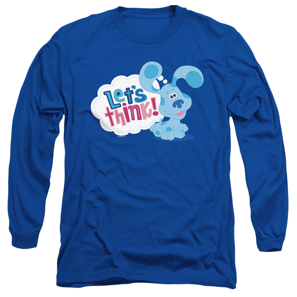 AN OFFCIALLY LICENSED BLUES CLUES & YOU LET’S THINK MEN'S LONG SLEEVE T-SHIRT ROYAL
