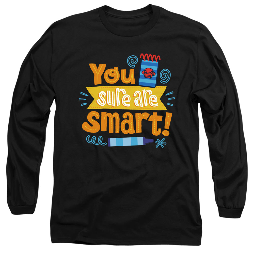 AN OFFCIALLY LICENSED BLUES CLUES & YOU YOU SURE ARE SMART! MEN'S LONG SLEEVE T-SHIRT BLACK