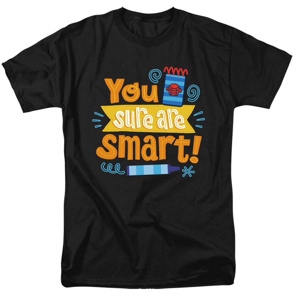 AN OFFCIALLY LICENSED BLUES CLUES & YOU YOU SURE ARE SMART! MEN'S REGULAR FIT T-SHIRT BLACK