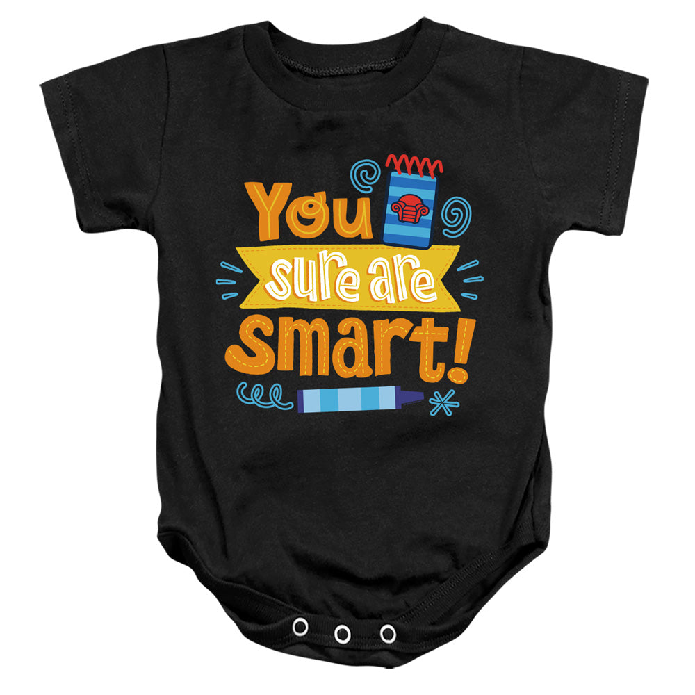 AN OFFCIALLY LICENSED BLUES CLUES & YOU YOU SURE ARE SMART! BABY BODYSUIT BLACK