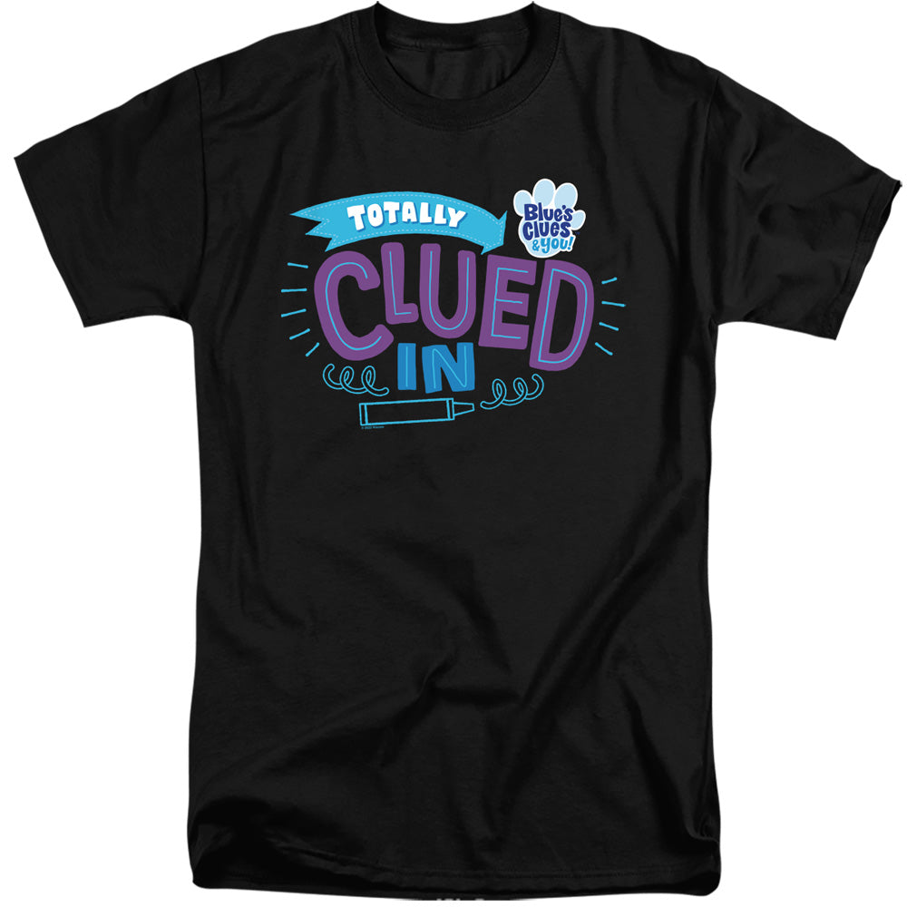 AN OFFCIALLY LICENSED BLUES CLUES & YOU TOTALLY CLUED IN MEN'S TALL FIT T-SHIRT BLACK