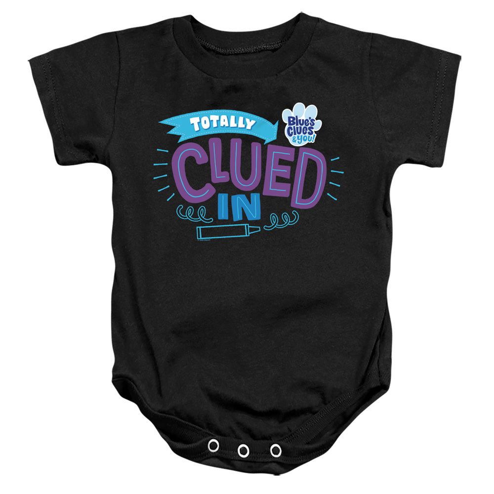 AN OFFCIALLY LICENSED BLUES CLUES & YOU TOTALLY CLUED IN BABY BODYSUIT BLACK