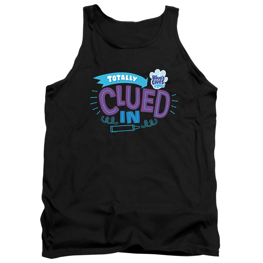 AN OFFCIALLY LICENSED BLUES CLUES & YOU TOTALLY CLUED IN ADULT UNISEX TANK TOP BLACK