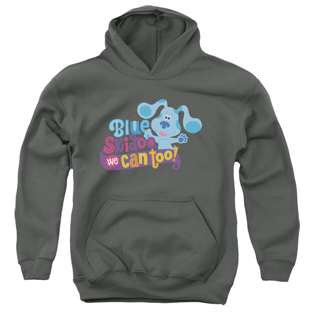 AN OFFCIALLY LICENSED BLUES CLUES & YOU WE CAN TOO! YOUTH HOODIE CHARCOAL