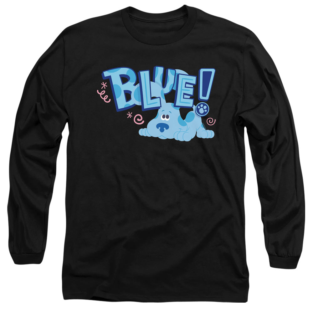 AN OFFCIALLY LICENSED BLUES CLUES & YOU PUPPY! MEN'S LONG SLEEVE T-SHIRT BLACK