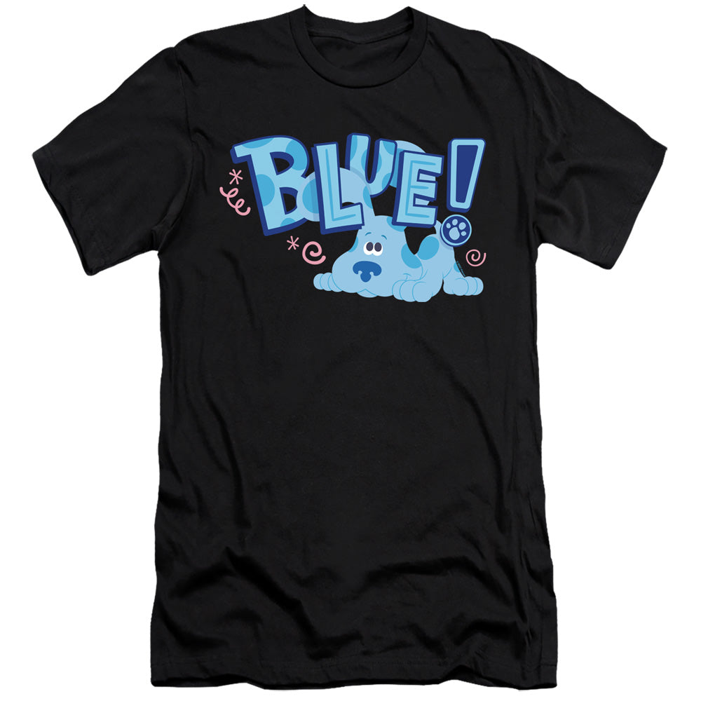 AN OFFCIALLY LICENSED BLUES CLUES & YOU PUPPY! MEN'S PREMIUM SLIM FIT T-SHIRT BLACK