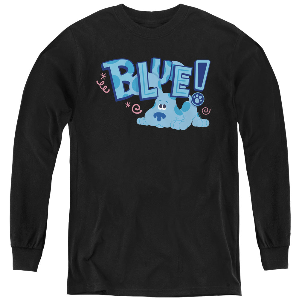 AN OFFCIALLY LICENSED BLUES CLUES & YOU PUPPY! YOUTH LONG SLEEVE T-SHIRT BLACK