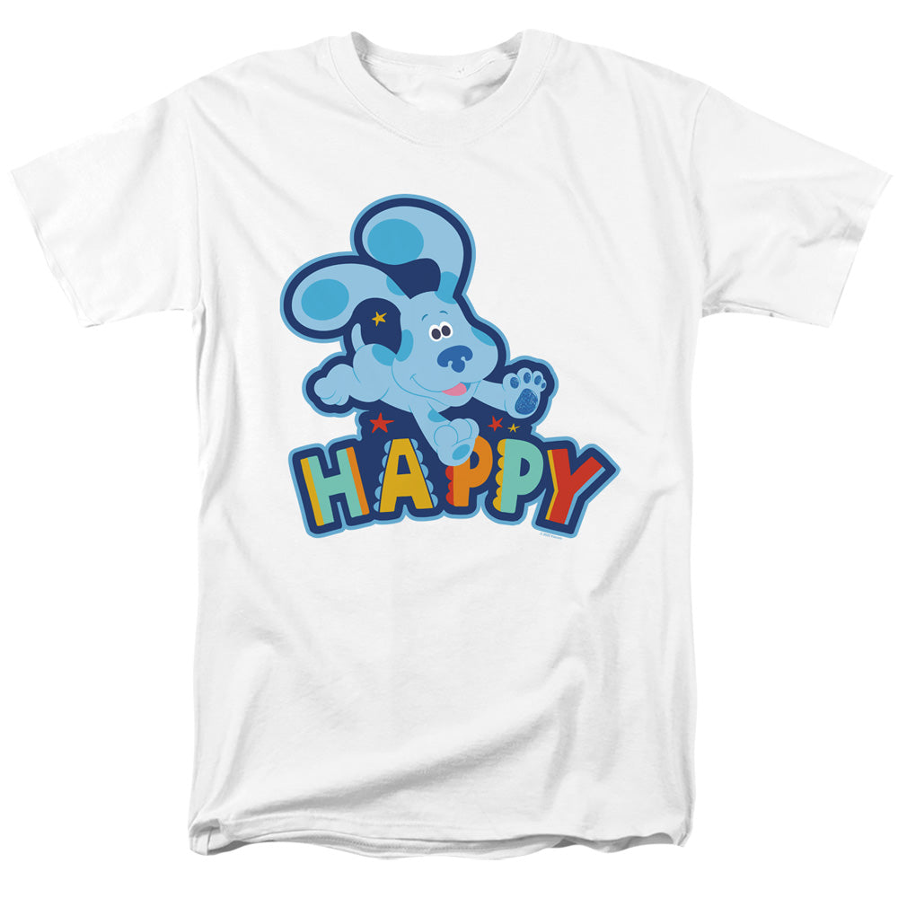 AN OFFCIALLY LICENSED BLUES CLUES & YOU HAPPY PUPPY MEN'S REGULAR FIT T-SHIRT WHITE