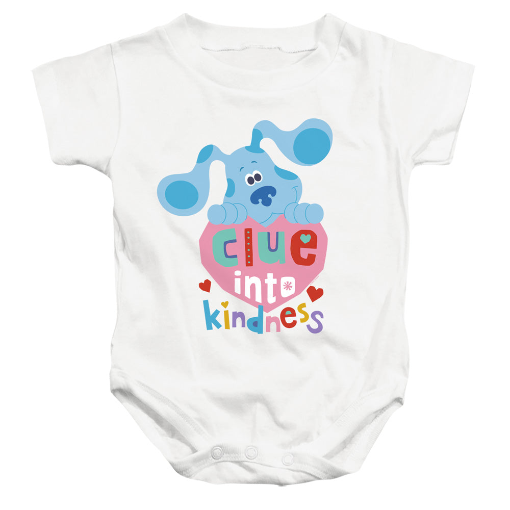AN OFFCIALLY LICENSED BLUES CLUES & YOU CLUE INTO KINDNESS BABY BODYSUIT WHITE