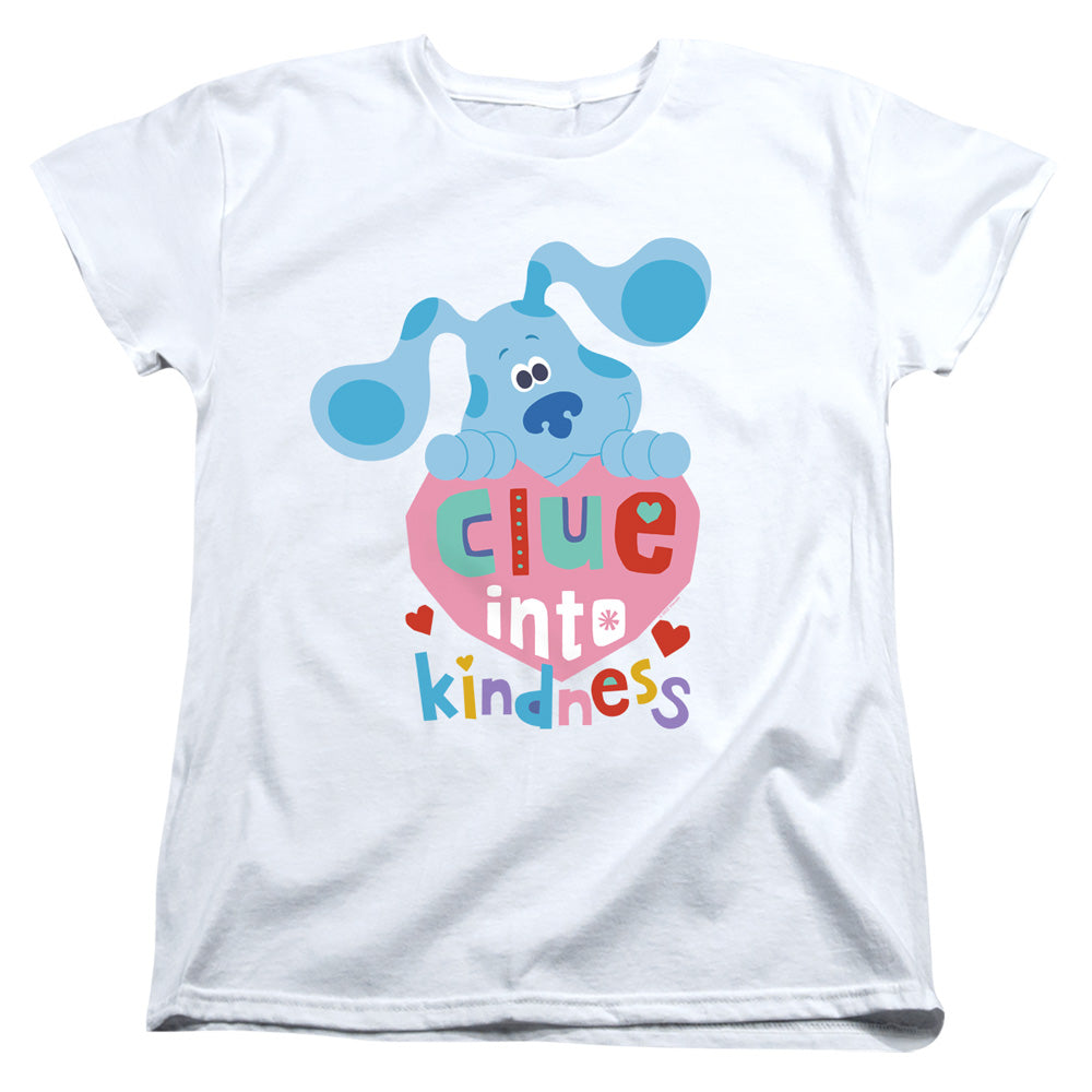 AN OFFCIALLY LICENSED BLUES CLUES & YOU CLUE INTO KINDNESS WOMEN'S REGULAR FIT T-SHIRT WHITE