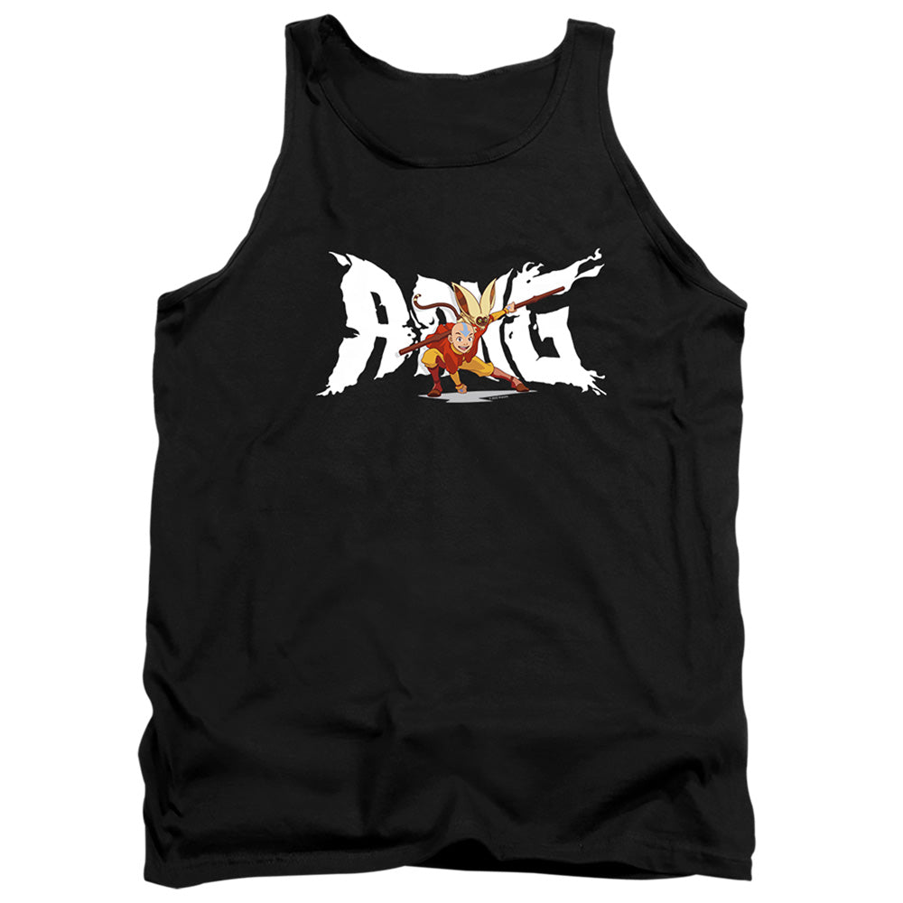 AN OFFCIALLY LICENSED AVATAR THE LAST AIRBENDER AANG AND MOMO ADULT UNISEX TANK TOP BLACK
