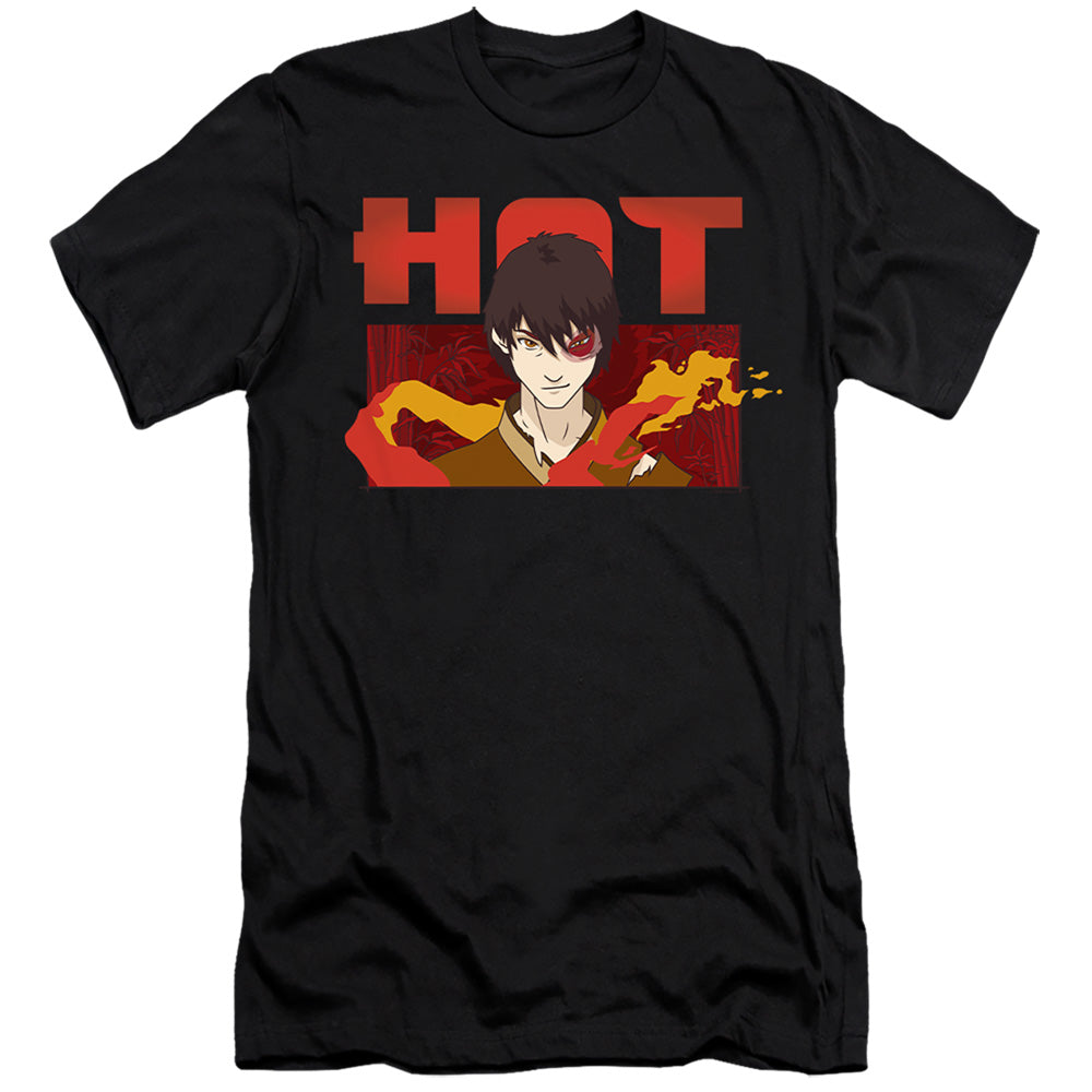 AN OFFCIALLY LICENSED AVATAR THE LAST AIRBENDER HOT ZUKO MEN'S PREMIUM SLIM FIT T-SHIRT BLACK