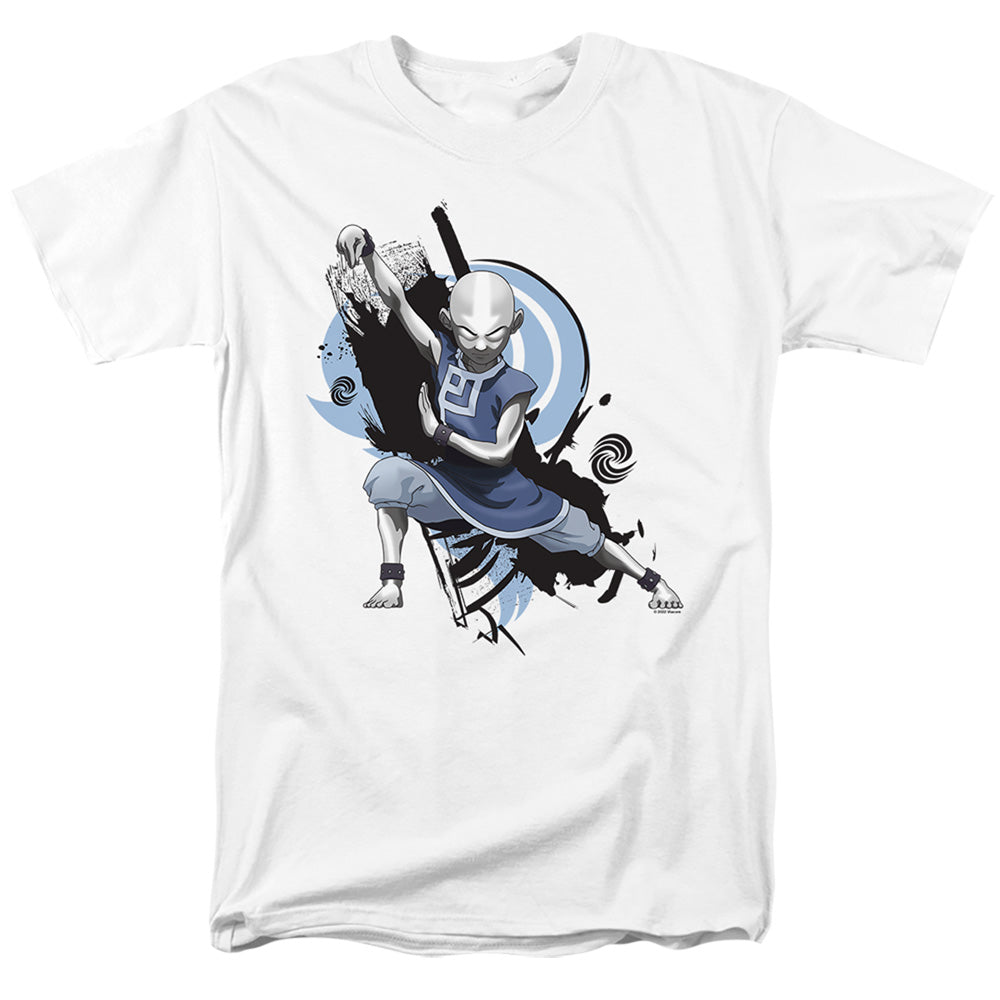 AN OFFCIALLY LICENSED AVATAR THE LAST AIRBENDER ENERGYBENDING AANG MEN'S REGULAR FIT T-SHIRT WHITE