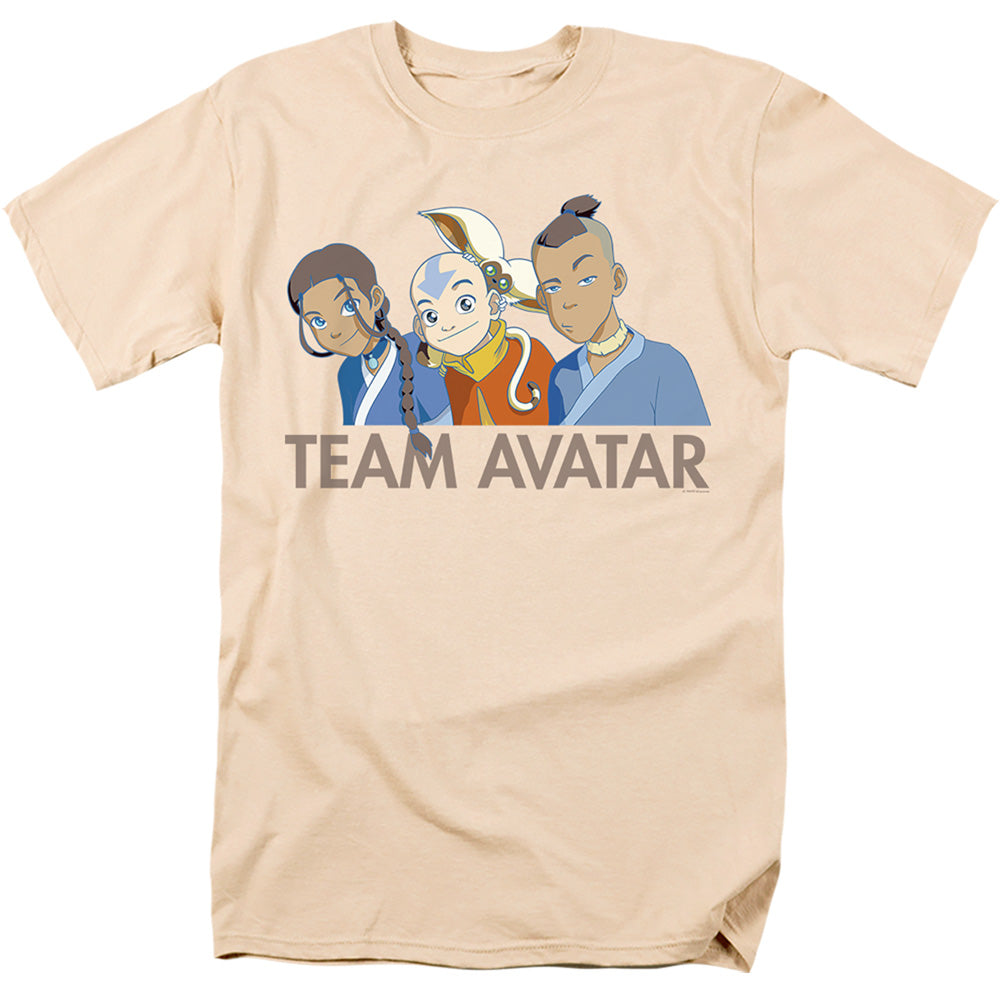 AN OFFCIALLY LICENSED AVATAR THE LAST AIRBENDER TEAM AVATAR LINEUP MEN'S REGULAR FIT T-SHIRT CREAM