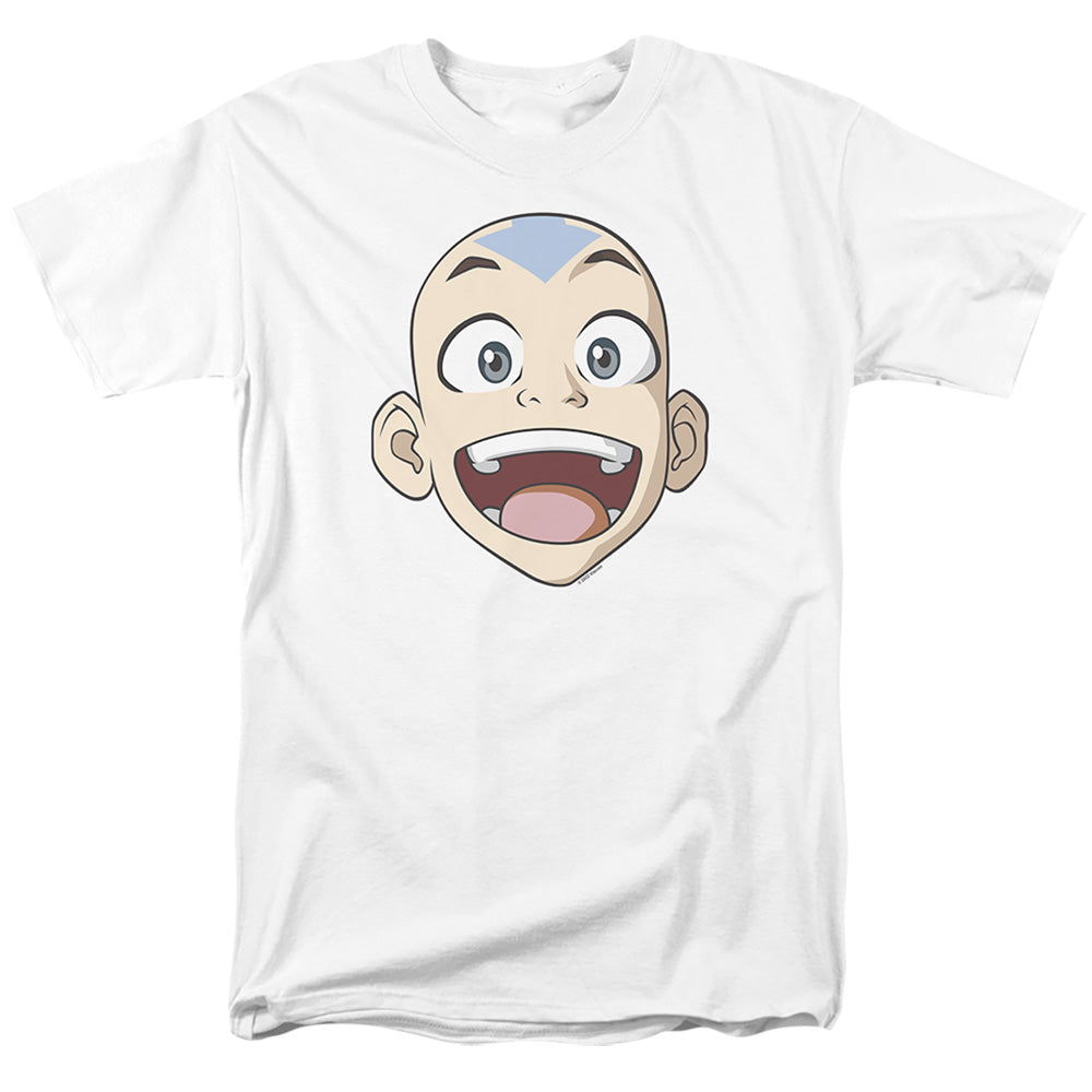 AN OFFCIALLY LICENSED AVATAR THE LAST AIRBENDER BIG AANG FACE MEN'S REGULAR FIT T-SHIRT WHITE