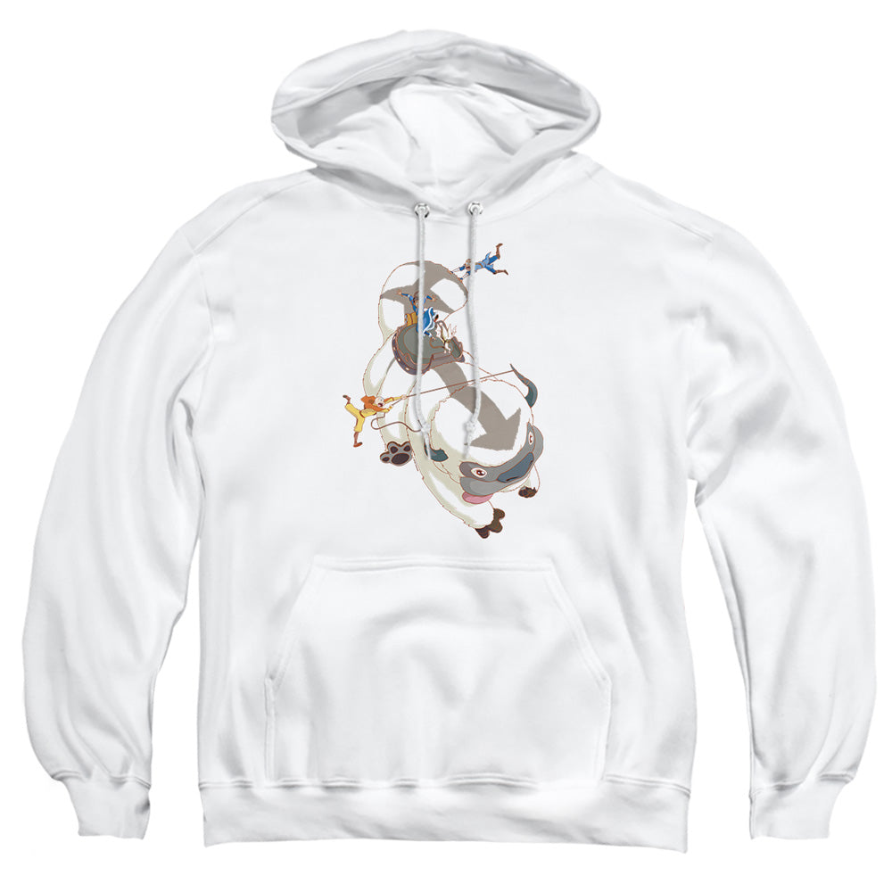 AN OFFCIALLY LICENSED AVATAR THE LAST AIRBENDER HANG ON APPA ADULT UNISEX PULLOVER HOODIE WHITE