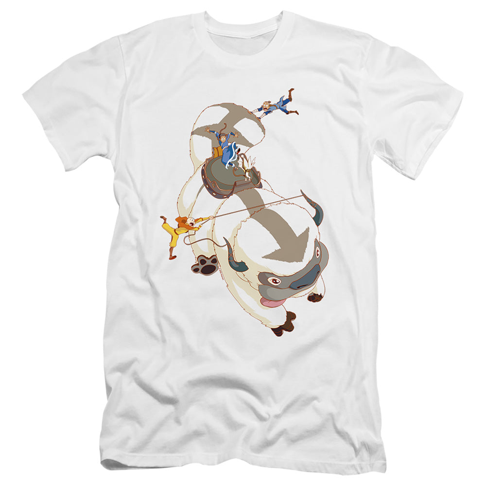 AN OFFCIALLY LICENSED AVATAR THE LAST AIRBENDER HANG ON APPA MEN'S PREMIUM SLIM FIT T-SHIRT WHITE