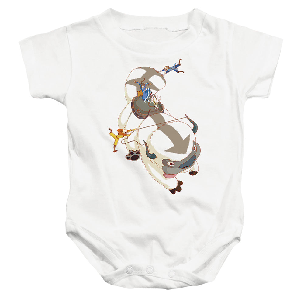 AN OFFCIALLY LICENSED AVATAR THE LAST AIRBENDER HANG ON APPA BABY BODYSUIT WHITE