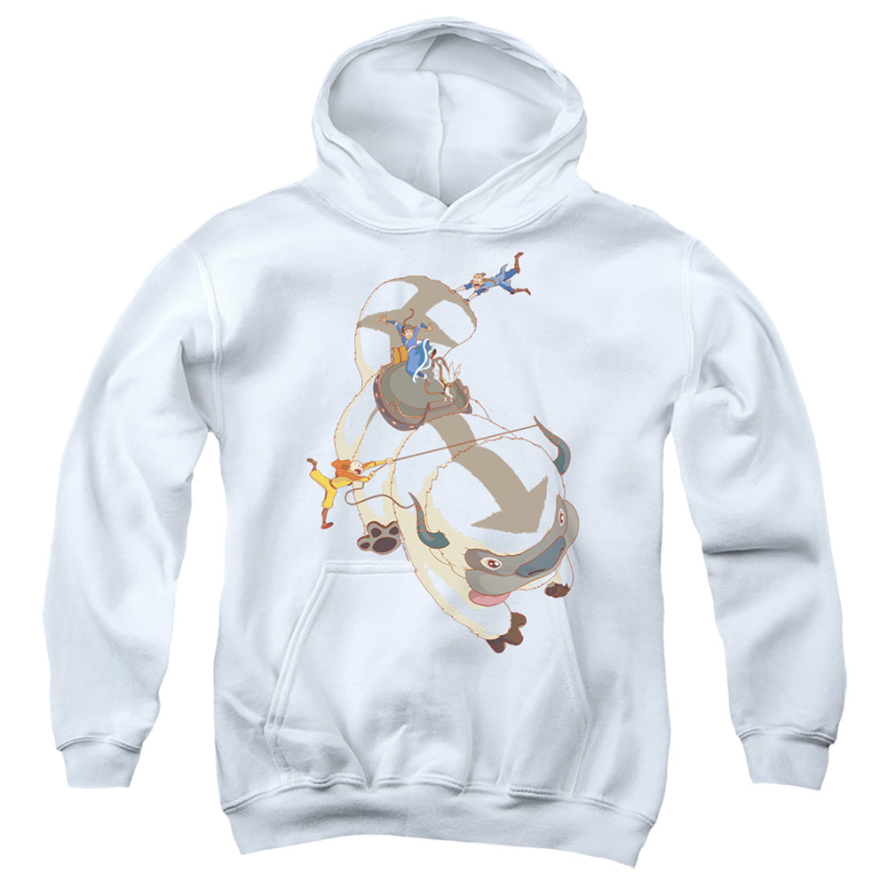 AN OFFCIALLY LICENSED AVATAR THE LAST AIRBENDER HANG ON APPA YOUTH HOODIE WHITE