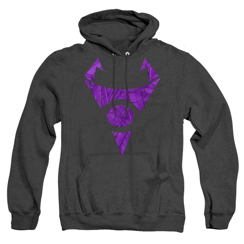 AN OFFCIALLY LICENSED INVADER ZIM IRKEN LOGO TUBED ADULT UNISEX HEATHER PULLOVER HOODIE BLACK