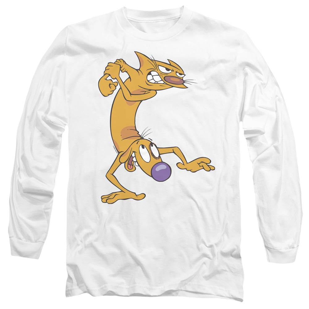 AN OFFCIALLY LICENSED CATDOG READY TO FIGHT MEN'S LONG SLEEVE T-SHIRT WHITE
